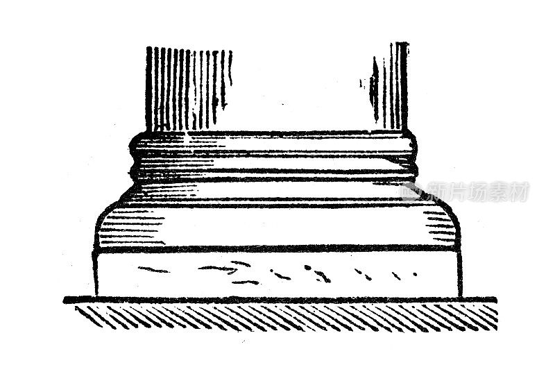 仿古雕刻插图:柱底座