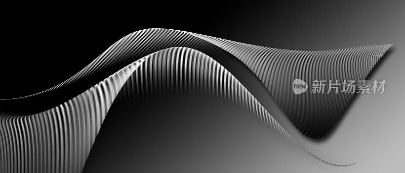 抽象灰色阴影动态波浪图形背景设计。