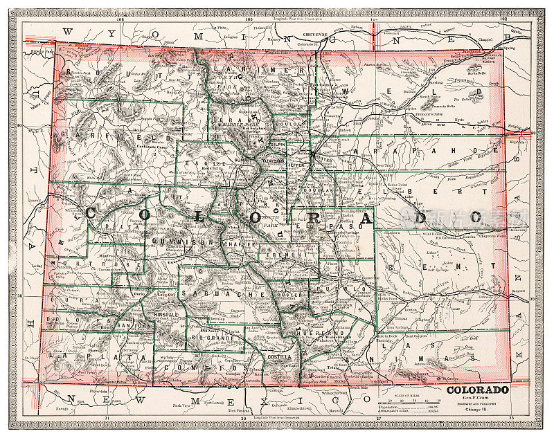 1883年美国科罗拉多州地图