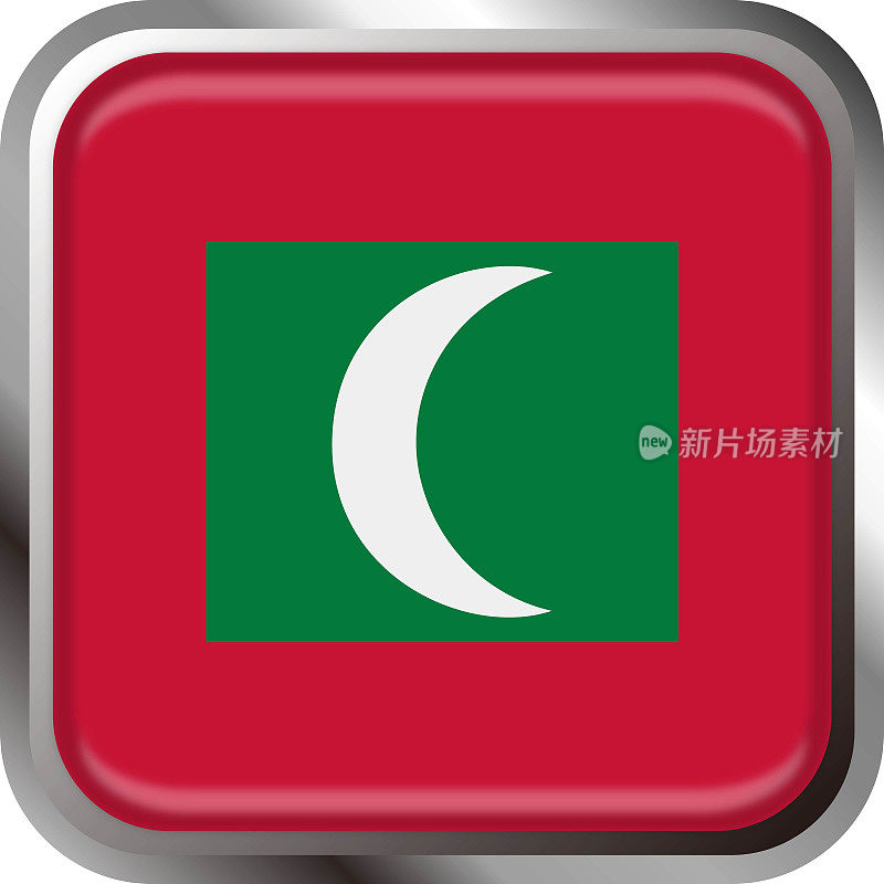 马尔代夫国旗图标矢量说明材料