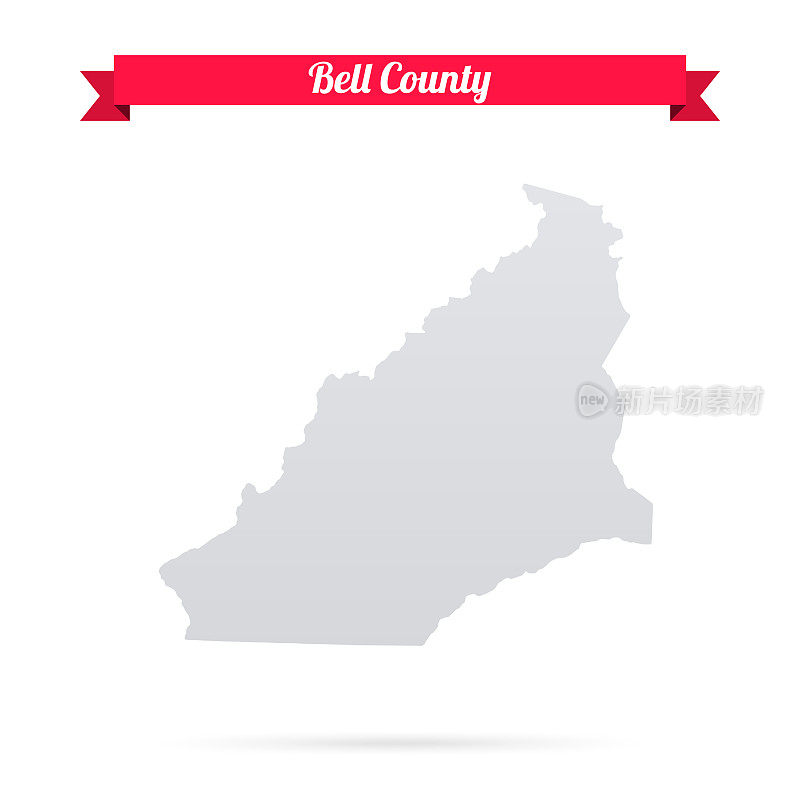 肯塔基州贝尔县。白底红旗地图
