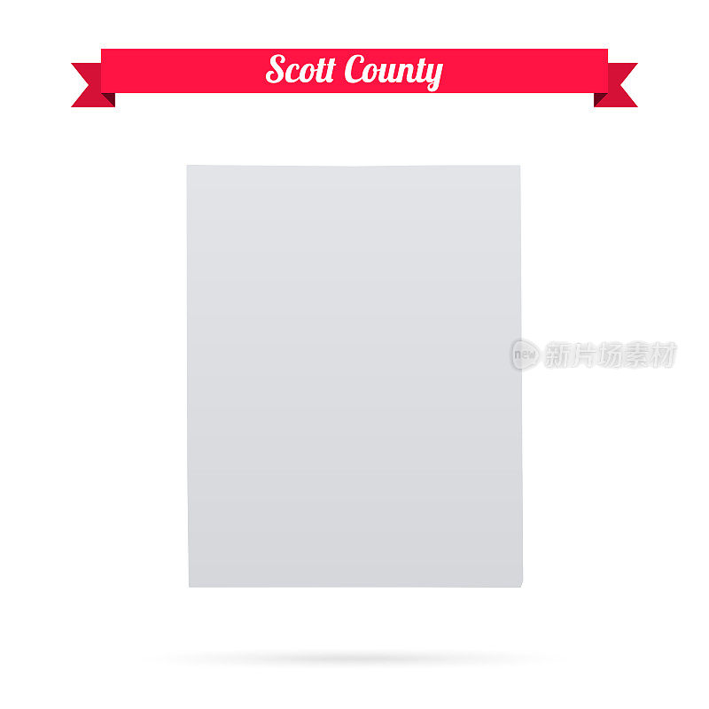 斯科特县，堪萨斯州。白底红旗地图