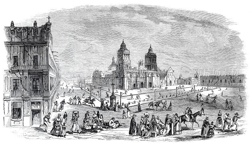 Zócalo墨西哥市中心的主广场，1853年