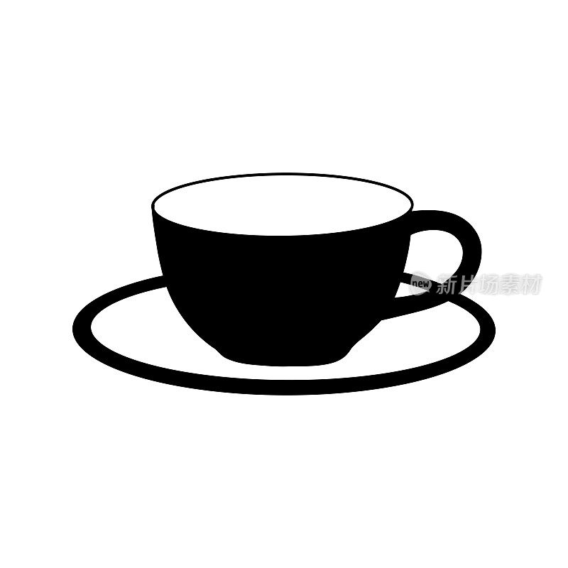 手绘咖啡图标矢量插图。采购产品美式咖啡，拿铁，咖啡，餐厅，饮料。