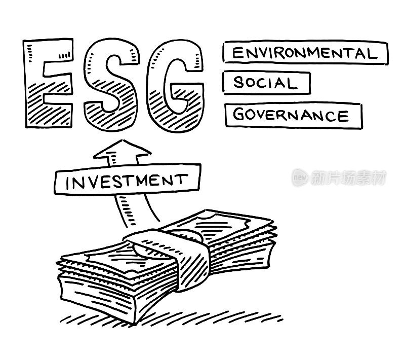 金融投资ESG符号绘制