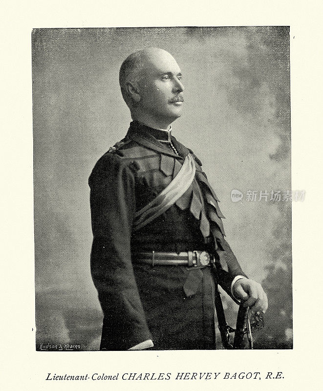 维多利亚时期的英国军官，查尔斯・赫维・巴戈中校，皇家工兵，1890年代的军装