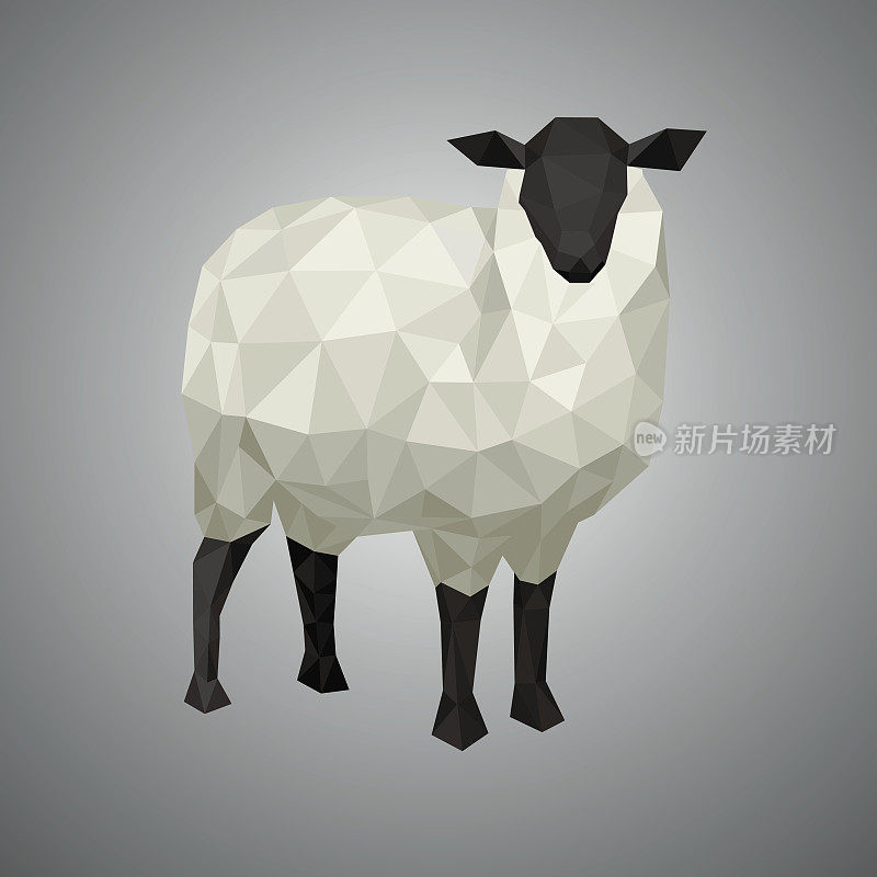 低聚的羊。矢量插图在多边形风格。