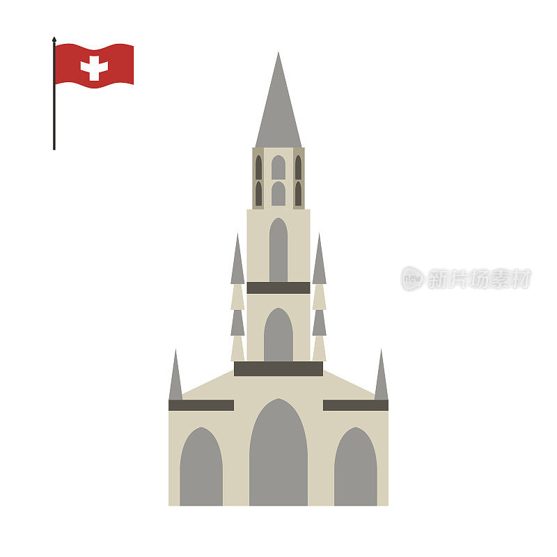 伯尔尼大教堂。瑞士的地标。架构attractio