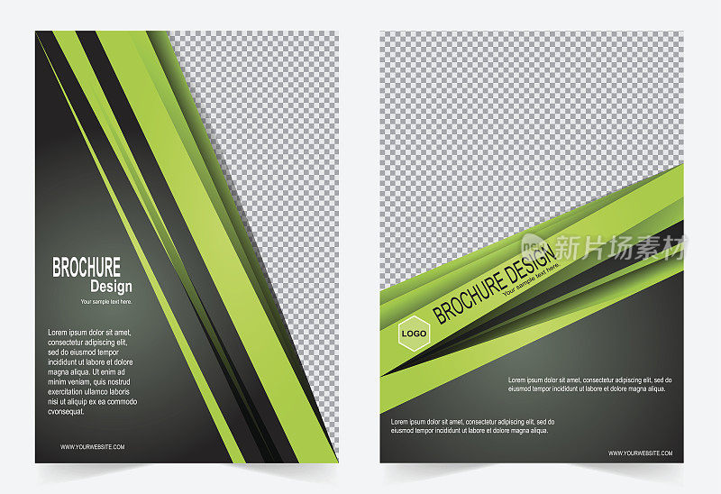 绿色宣传册模板传单设计，抽象模板年度报告，杂志，海报