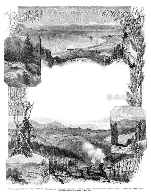 大盐湖场景雕刻1886年