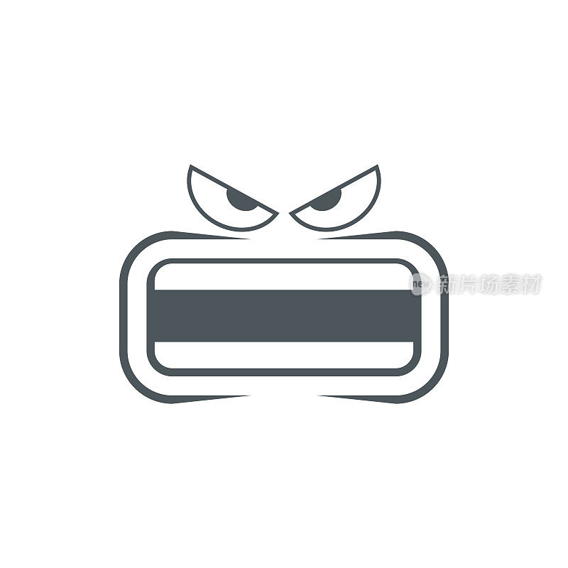 可爱的表情，愤怒的脸图标