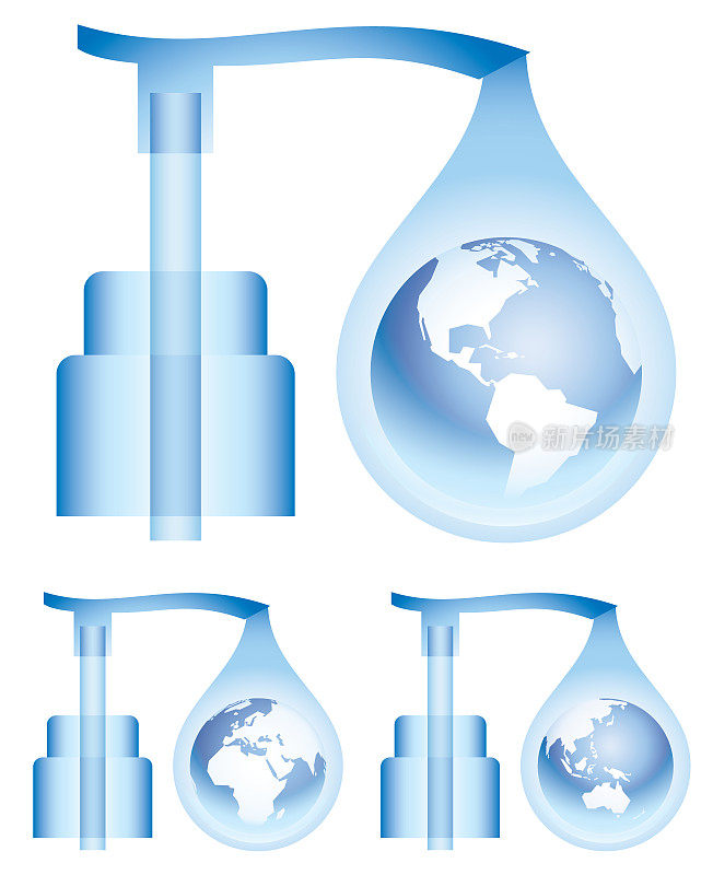 洗手液液滴里的地球仪