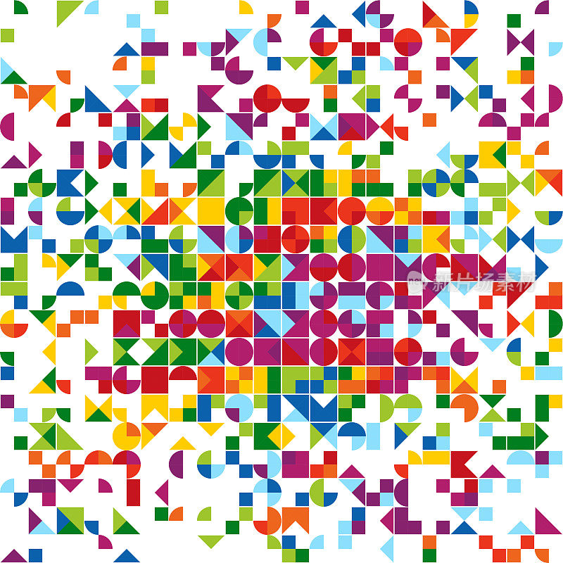 彩虹色抽象几何形状图案166