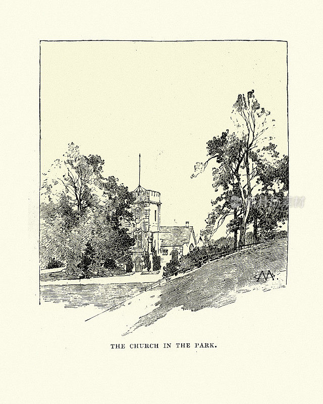 公园里的教堂，威利公园，19世纪