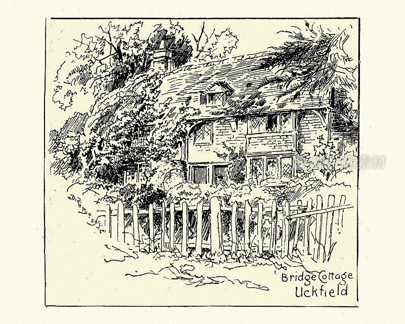 素描桥小屋，Uckfield，东苏塞克斯，19世纪