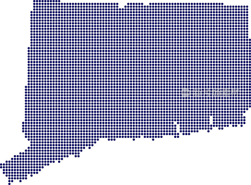 康涅狄格地图的蓝点
