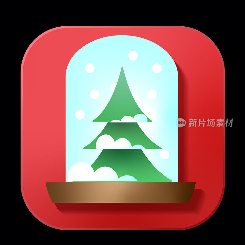 圣诞3D应用程序雪花球图标设计在充满活力的梯度颜色