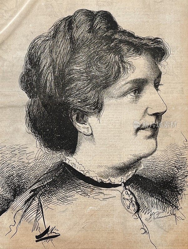 Fr?ulein奥地利女演员弗兰克，肖像侧视