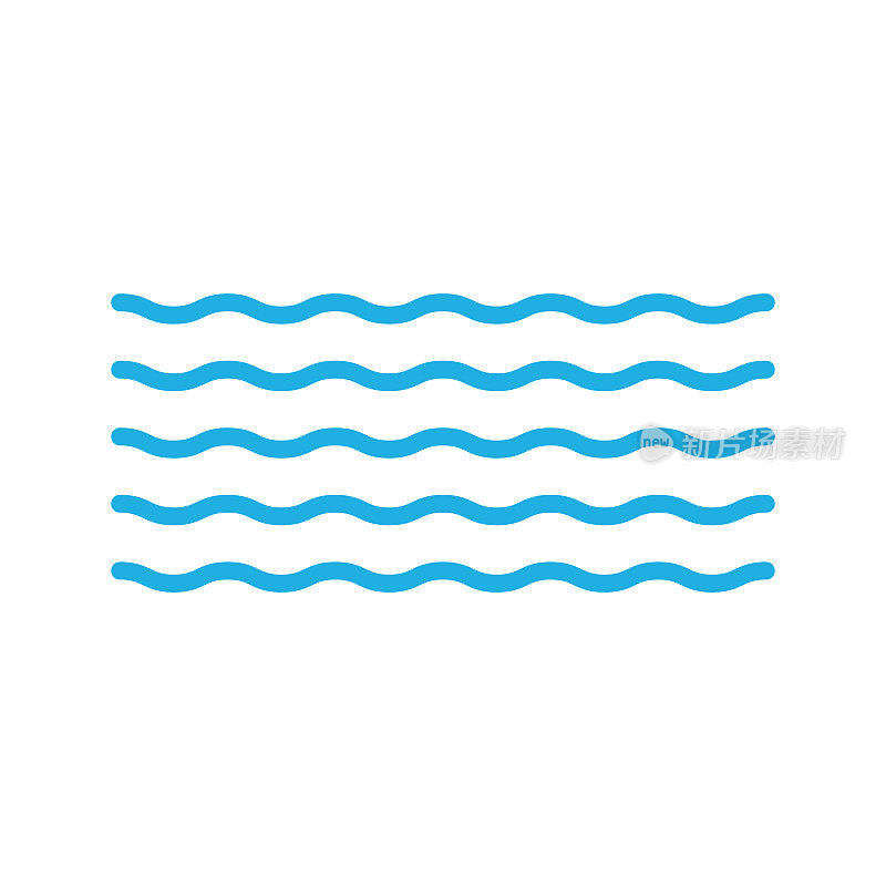 蓝色海矢量图标。抽象模式与海矢量图标的网页设计。