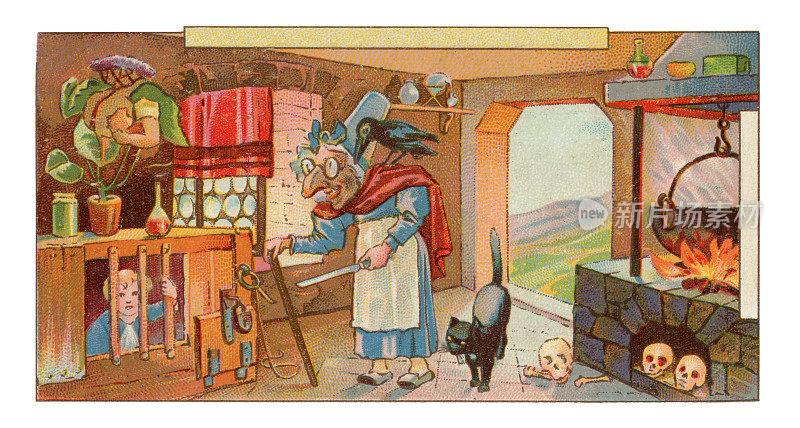 hansel和Gretel童话新艺术插图