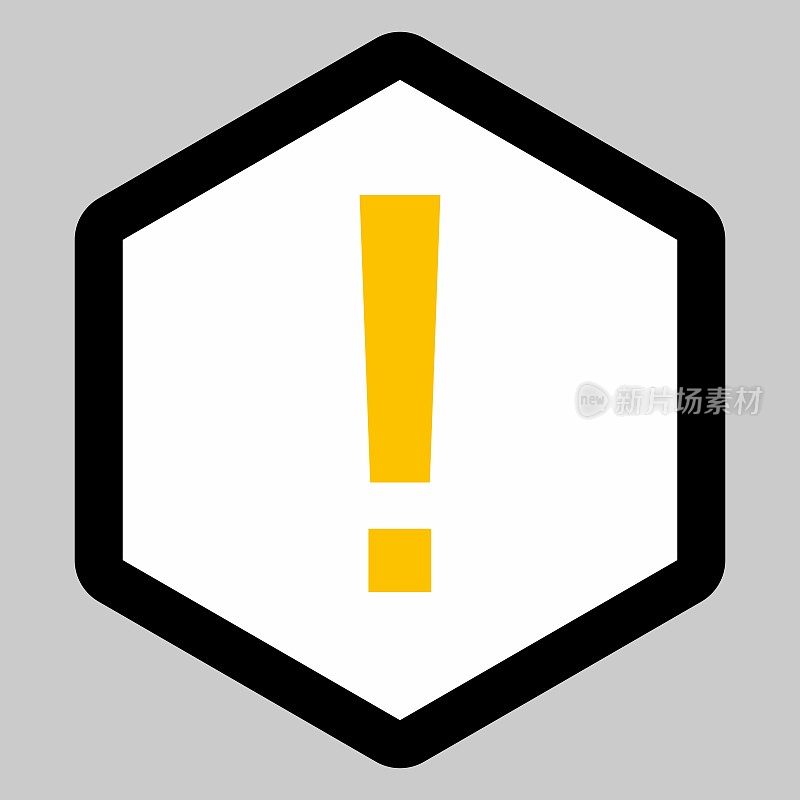 感叹号，注意标志，警告图标，危险警告符号，矢量标志符号黄色样式。孤立的图标。