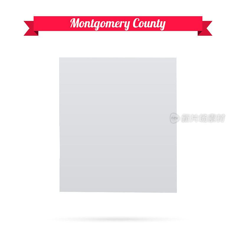 印第安纳州蒙哥马利县。白底红旗地图