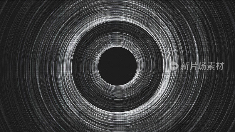 星系背景上的黑螺旋洞，技术和物理概念设计，矢量插图。
