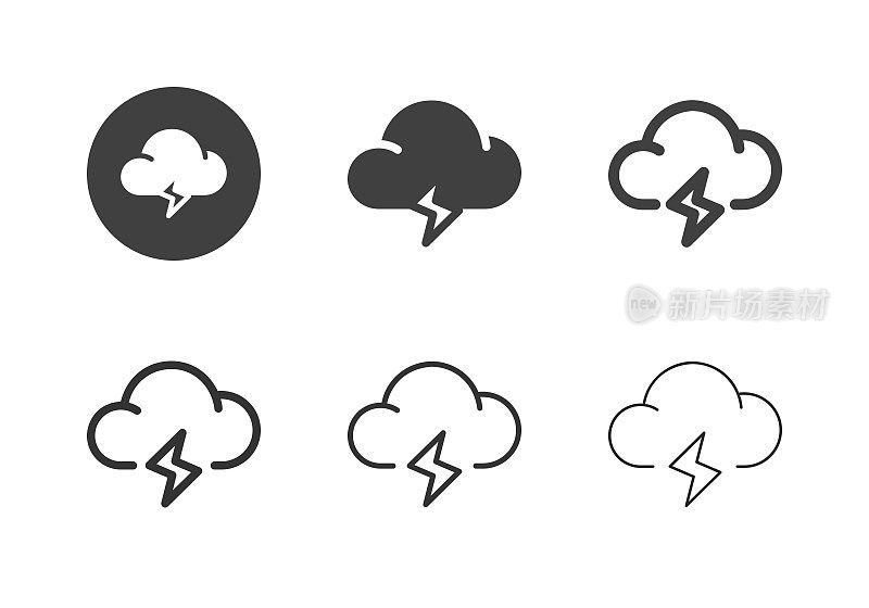 云闪电图标-多系列