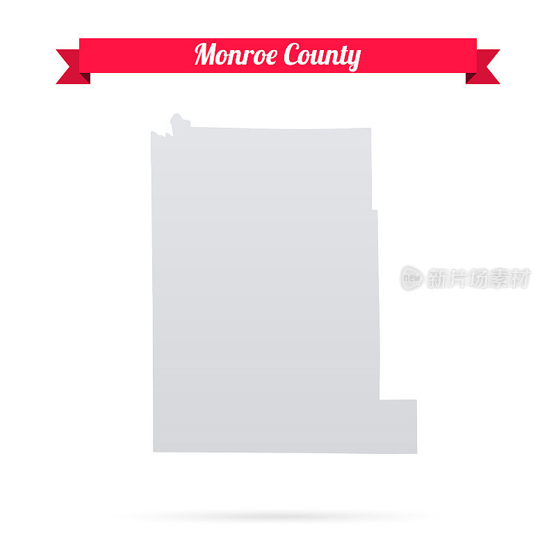 门罗县，印第安纳州。白底红旗地图