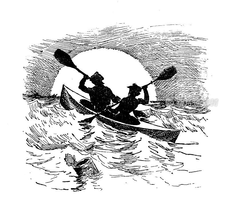 1897年的运动和消遣:划独木舟和帆船