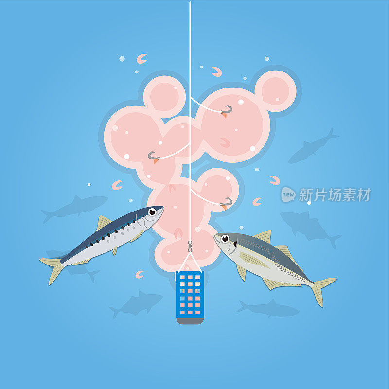 小鱼吃播种的食物的插图