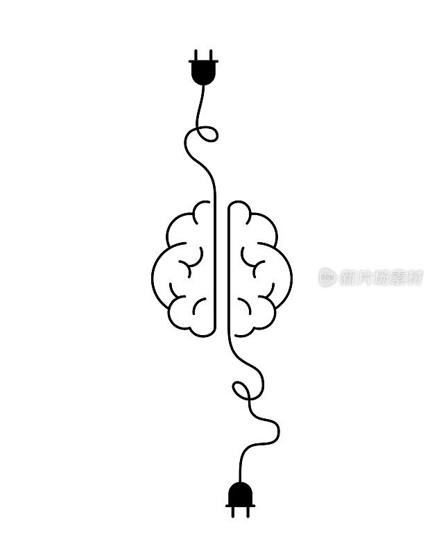 人脑和插头的概念