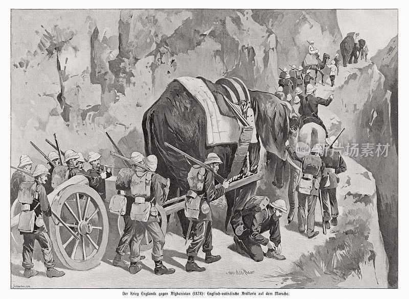第二次英阿战争(1878年)，半色调印刷，1900年出版