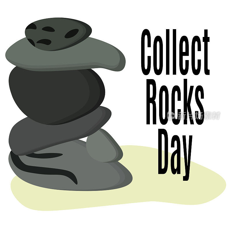 收集岩石日，积极的明信片横幅，收集矿物的热情