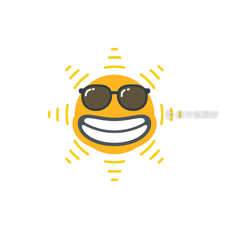 快乐滑稽微笑太阳