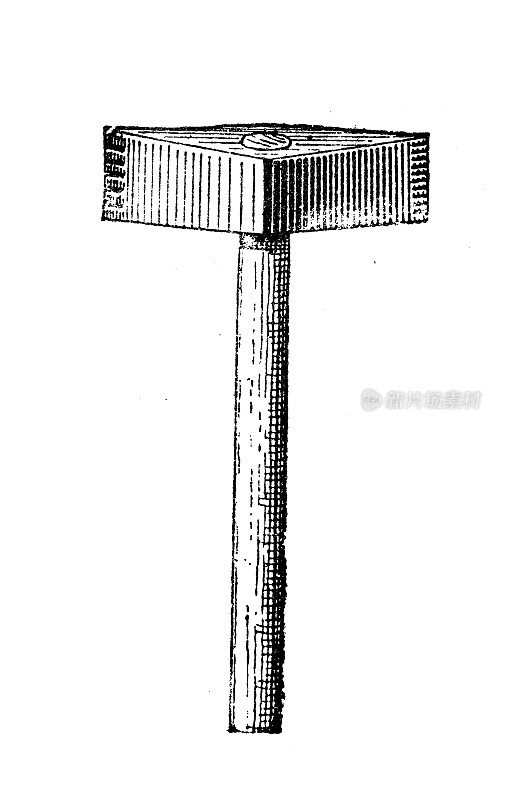 古董插图:石锤