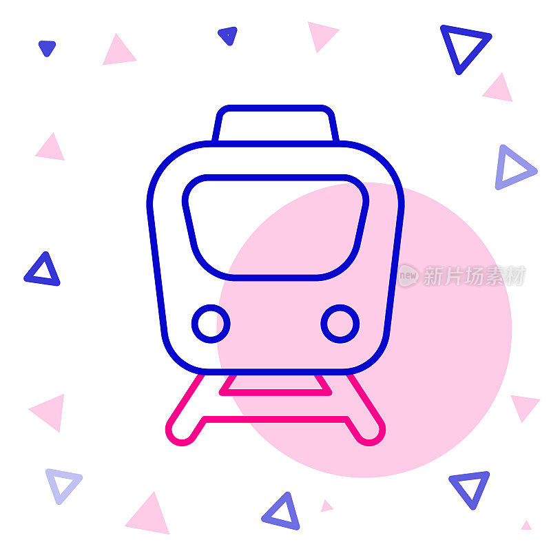线路列车图标孤立在白色背景上。公共交通的象征。地铁交通。地铁地下。色彩斑斓的轮廓的概念。向量