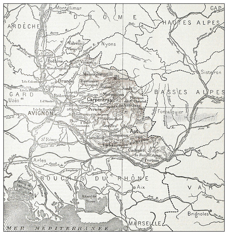 古法国沃克卢兹地图(département)