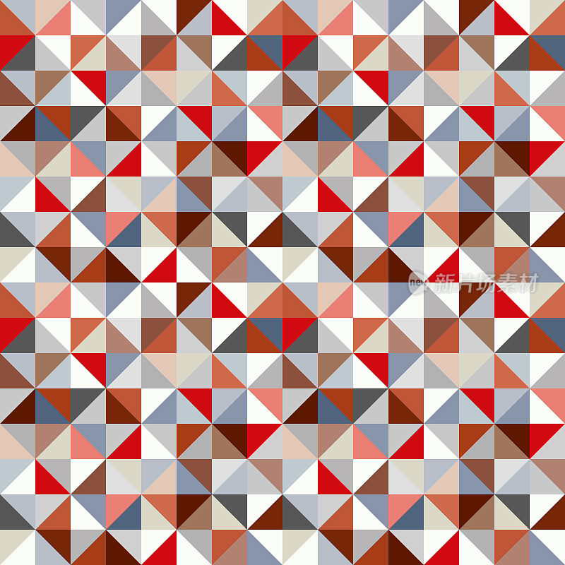 无缝几何图案的彩色方块的冷色调