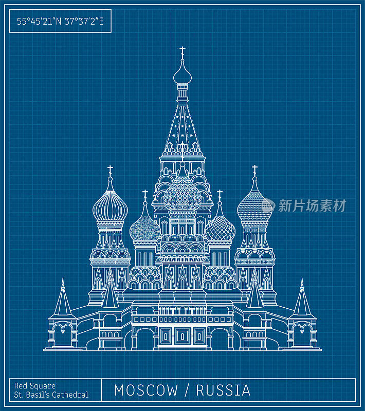 莫斯科俄罗斯教堂圣巴兹尔大教堂蓝图