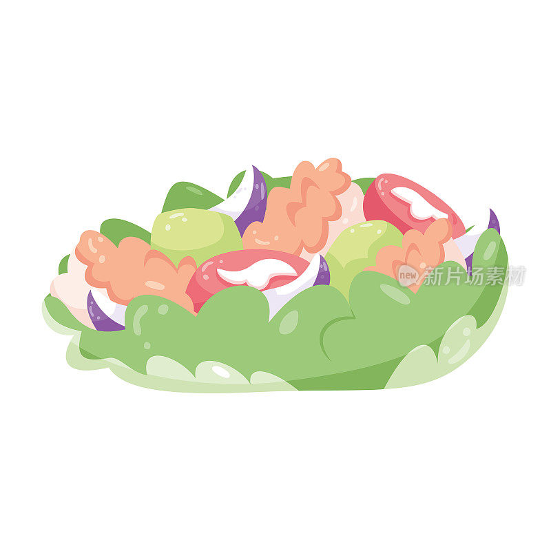 单独的沙拉在碗里健康的食物载体