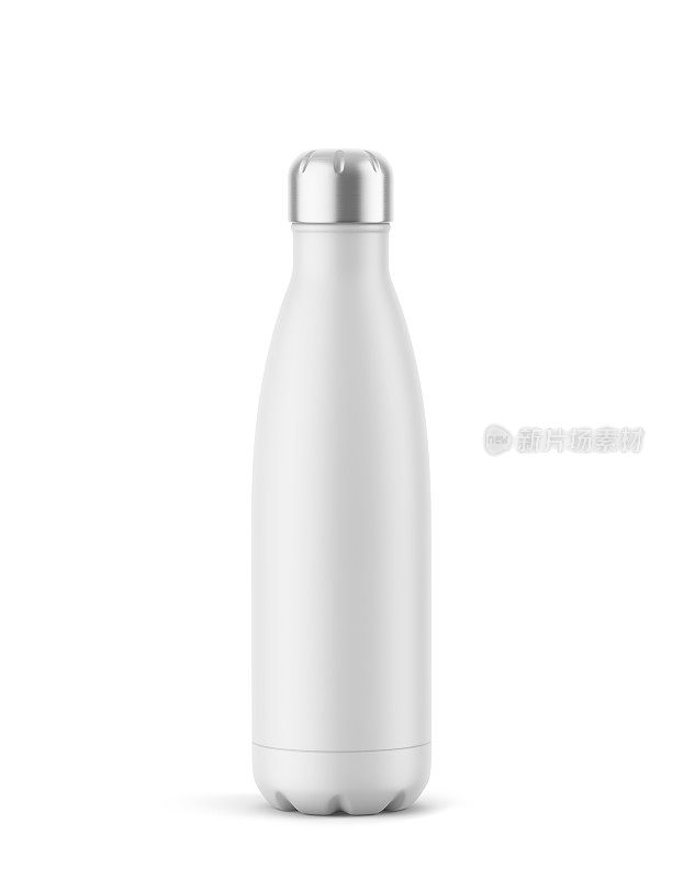 白色柔软的触摸热水瓶与金属盖的模型