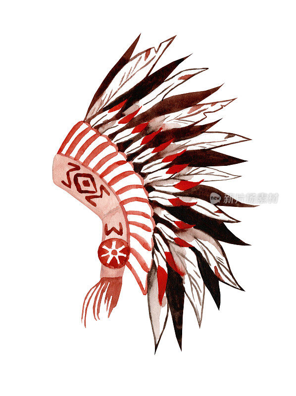 美洲印第安人头饰(印第安人主要护身符，印第安部落头饰)
