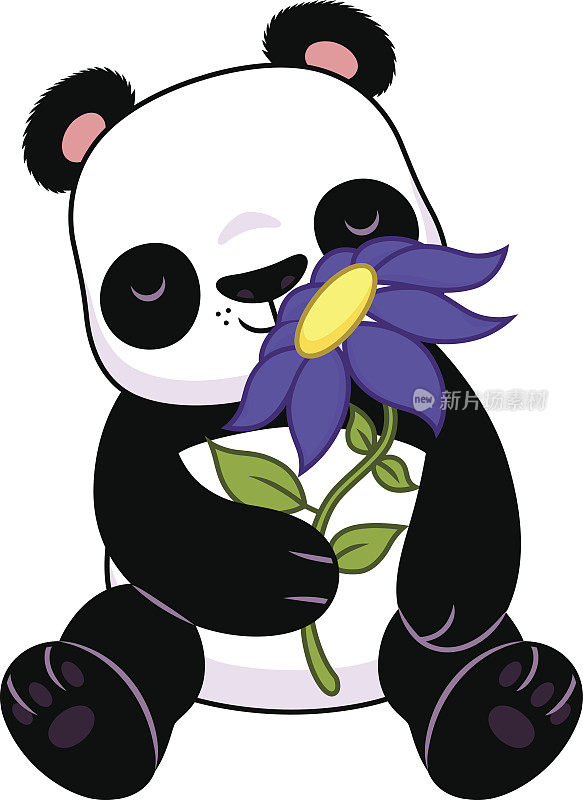 熊猫与花