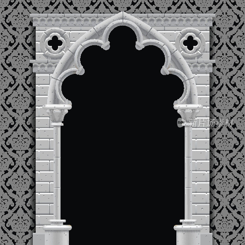 哥特式拱门和墙