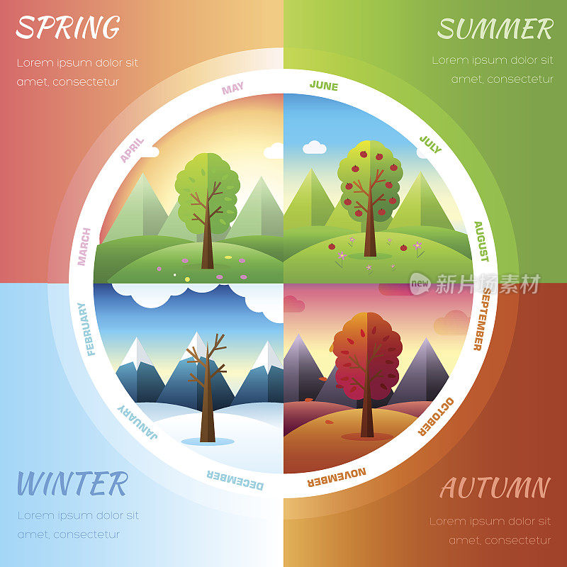 季节年信息图表背景