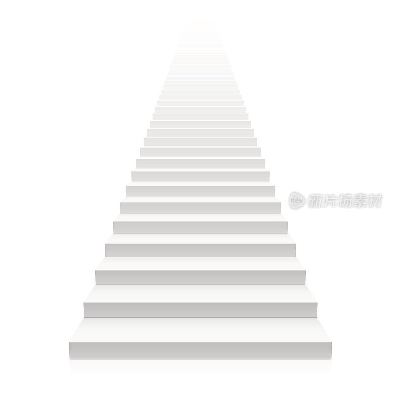 白色的直梯一直延伸到无穷远处