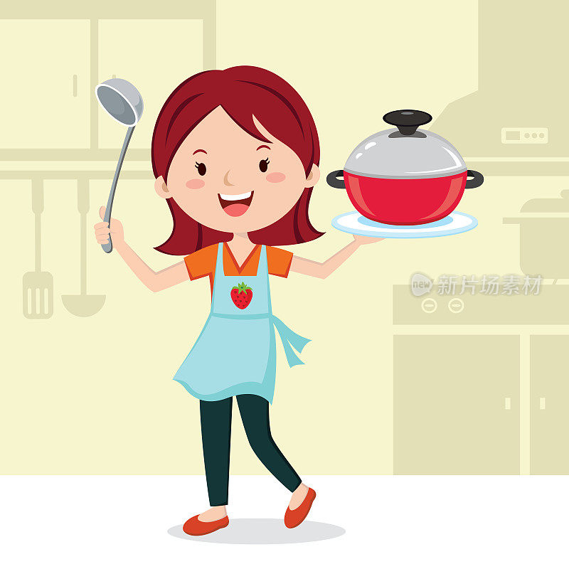 在厨房里做饭的女人