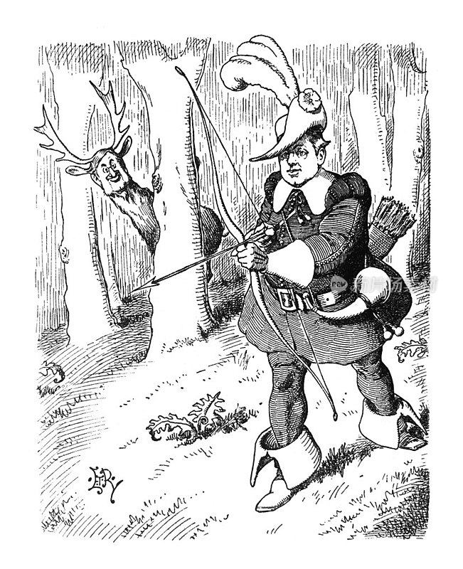 英国讽刺漫画漫画漫画插图-罗斯伯里伯爵-阿奇博尔德迎春花-人性化的鹿