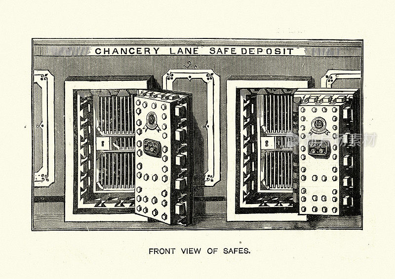 维多利亚时代的银行金库保险箱,19世纪